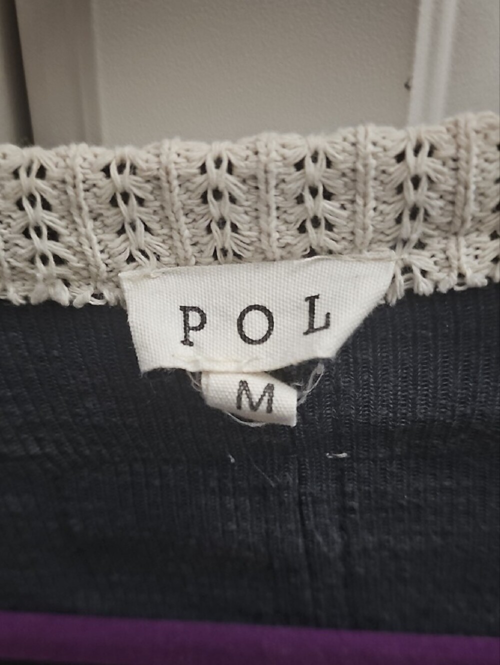 ⚜️POL Women's Two-Tone V-Neck Patchwork Sweater - Cream & Charcoal - Picture 2 of 4